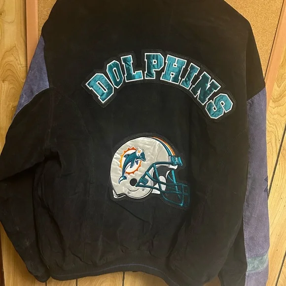 Vintage Miami Dolphins hundred percent leather men’s jacket - Picture 3 of 3